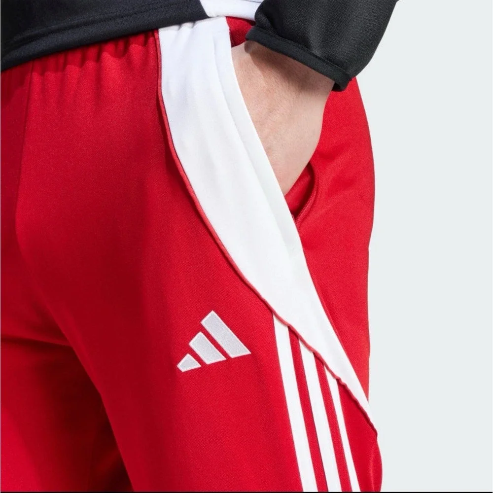 Adidas Tiro 24 NEW Training Pants Knit Soccer‎ IV7264 Red w/ White Men's Size M